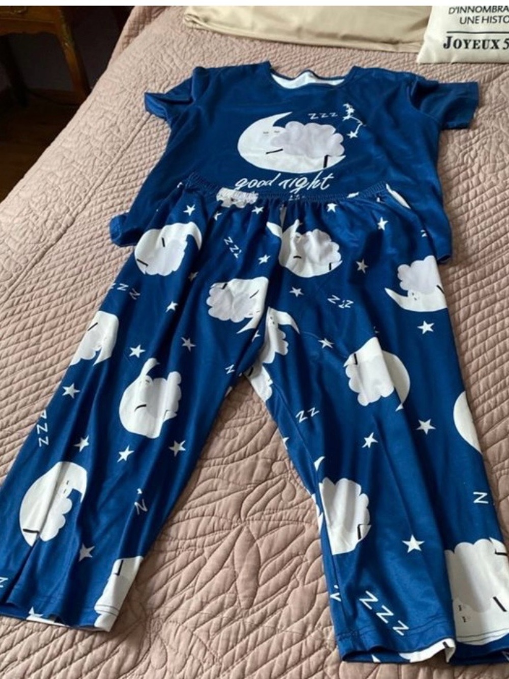 Kids Blue Moon & Cloud Pajama Set - Good Night